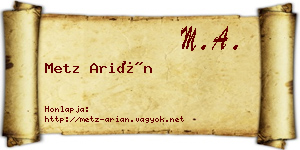 Metz Arián névjegykártya